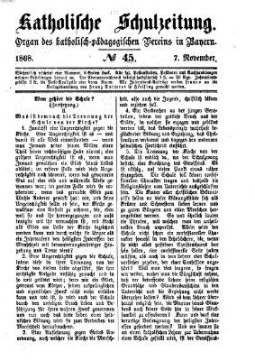 Katholische Schulzeitung (Bayerische Schulzeitung) Samstag 7. November 1868