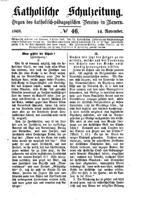 Katholische Schulzeitung (Bayerische Schulzeitung) Samstag 14. November 1868