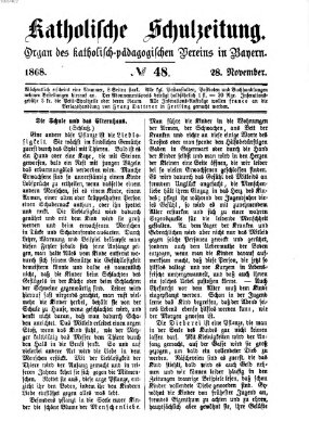 Katholische Schulzeitung (Bayerische Schulzeitung) Samstag 28. November 1868