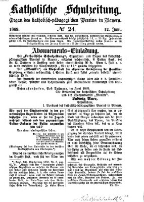 Katholische Schulzeitung (Bayerische Schulzeitung) Samstag 12. Juni 1869