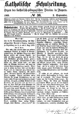 Katholische Schulzeitung (Bayerische Schulzeitung) Donnerstag 2. September 1869