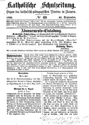 Katholische Schulzeitung (Bayerische Schulzeitung) Donnerstag 30. September 1869