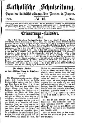 Katholische Schulzeitung (Bayerische Schulzeitung) Mittwoch 4. Mai 1870