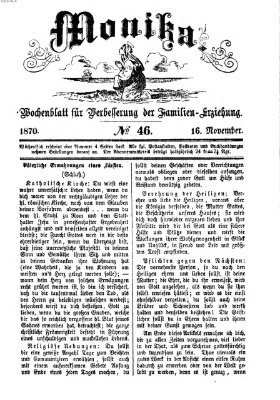 Katholische Schulzeitung (Bayerische Schulzeitung) Mittwoch 16. November 1870