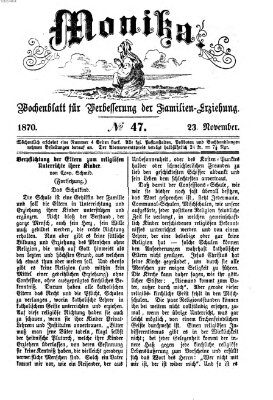 Katholische Schulzeitung (Bayerische Schulzeitung) Mittwoch 23. November 1870