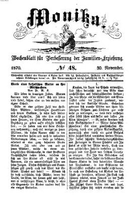 Katholische Schulzeitung (Bayerische Schulzeitung) Mittwoch 30. November 1870