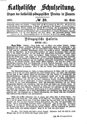 Katholische Schulzeitung (Bayerische Schulzeitung) Mittwoch 20. September 1871