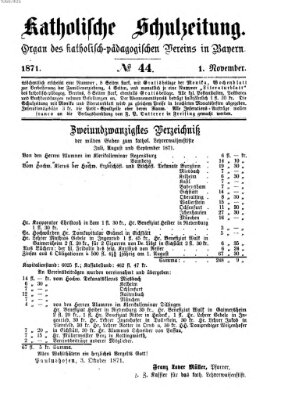 Katholische Schulzeitung (Bayerische Schulzeitung) Mittwoch 1. November 1871