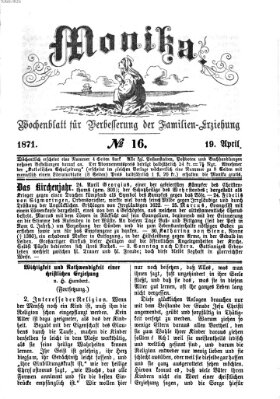 Katholische Schulzeitung (Bayerische Schulzeitung) Mittwoch 19. April 1871