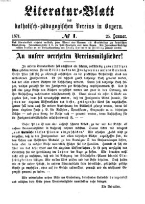 Katholische Schulzeitung (Bayerische Schulzeitung) Mittwoch 25. Januar 1871