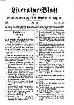 Katholische Schulzeitung (Bayerische Schulzeitung) Mittwoch 26. April 1871