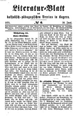 Katholische Schulzeitung (Bayerische Schulzeitung) Mittwoch 28. Juni 1871