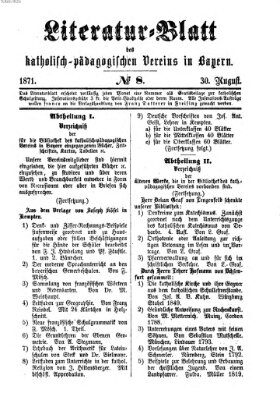 Katholische Schulzeitung (Bayerische Schulzeitung) Mittwoch 30. August 1871