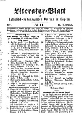 Katholische Schulzeitung (Bayerische Schulzeitung) Mittwoch 15. November 1871