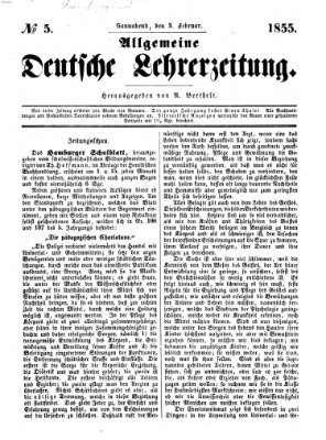 Allgemeine deutsche Lehrerzeitung Samstag 3. Februar 1855