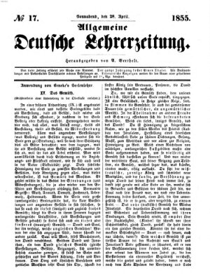 Allgemeine deutsche Lehrerzeitung Samstag 28. April 1855