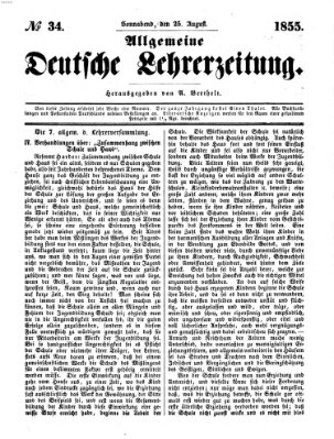 Allgemeine deutsche Lehrerzeitung Samstag 25. August 1855