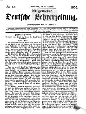 Allgemeine deutsche Lehrerzeitung Samstag 27. Oktober 1855