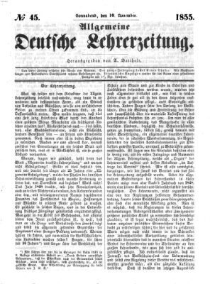 Allgemeine deutsche Lehrerzeitung Samstag 10. November 1855