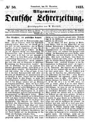 Allgemeine deutsche Lehrerzeitung Samstag 15. Dezember 1855