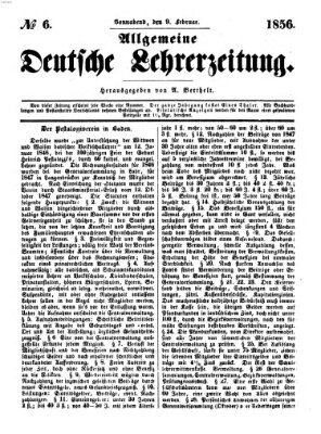 Allgemeine deutsche Lehrerzeitung Samstag 9. Februar 1856