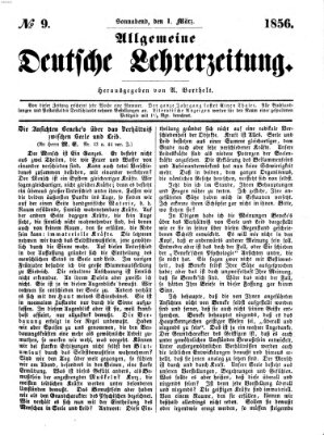 Allgemeine deutsche Lehrerzeitung Samstag 1. März 1856