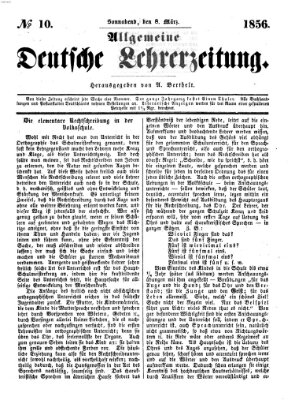 Allgemeine deutsche Lehrerzeitung Samstag 8. März 1856