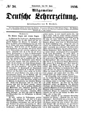 Allgemeine deutsche Lehrerzeitung Samstag 14. Juni 1856