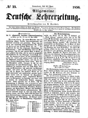 Allgemeine deutsche Lehrerzeitung Samstag 21. Juni 1856