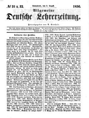 Allgemeine deutsche Lehrerzeitung Samstag 2. August 1856