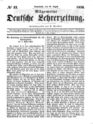 Allgemeine deutsche Lehrerzeitung Samstag 16. August 1856