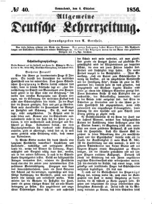 Allgemeine deutsche Lehrerzeitung Samstag 4. Oktober 1856