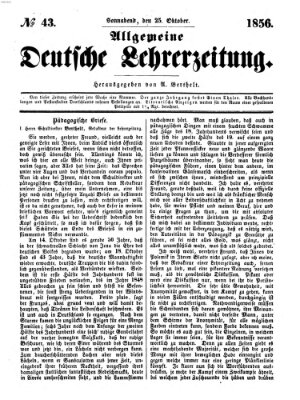 Allgemeine deutsche Lehrerzeitung Samstag 25. Oktober 1856