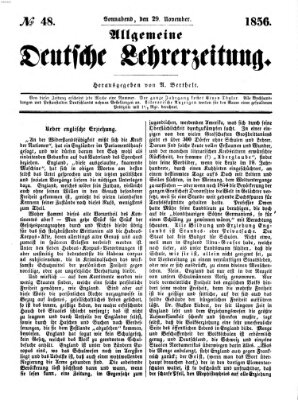 Allgemeine deutsche Lehrerzeitung Samstag 29. November 1856