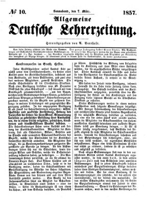 Allgemeine deutsche Lehrerzeitung Samstag 7. März 1857