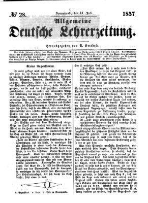 Allgemeine deutsche Lehrerzeitung Samstag 11. Juli 1857