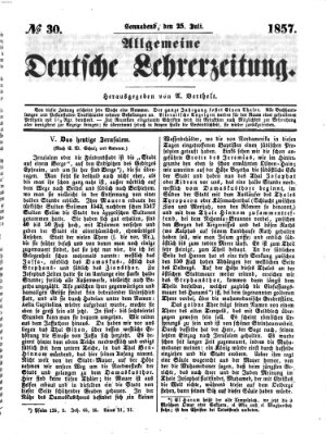 Allgemeine deutsche Lehrerzeitung Samstag 25. Juli 1857