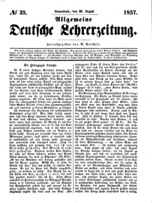 Allgemeine deutsche Lehrerzeitung Samstag 29. August 1857