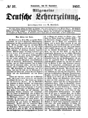 Allgemeine deutsche Lehrerzeitung Samstag 12. September 1857