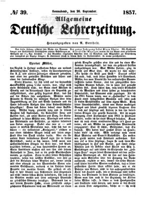 Allgemeine deutsche Lehrerzeitung Samstag 26. September 1857