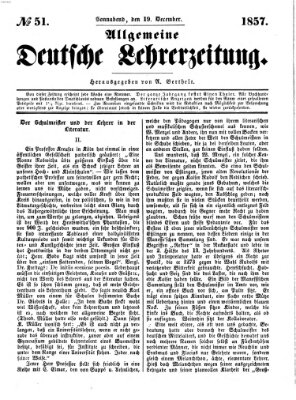 Allgemeine deutsche Lehrerzeitung Samstag 19. Dezember 1857