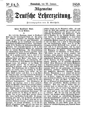 Allgemeine deutsche Lehrerzeitung Samstag 22. Januar 1859