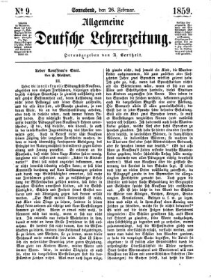 Allgemeine deutsche Lehrerzeitung Samstag 26. Februar 1859