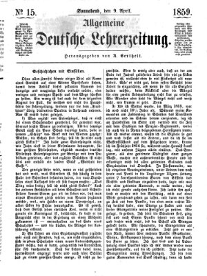 Allgemeine deutsche Lehrerzeitung Samstag 9. April 1859