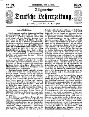 Allgemeine deutsche Lehrerzeitung Samstag 7. Mai 1859