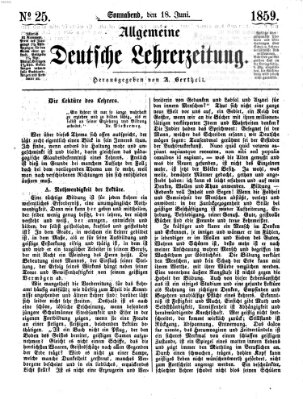 Allgemeine deutsche Lehrerzeitung Mittwoch 18. Mai 1859