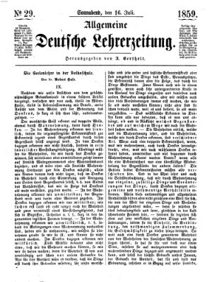 Allgemeine deutsche Lehrerzeitung Samstag 16. Juli 1859