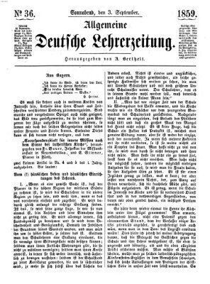 Allgemeine deutsche Lehrerzeitung Samstag 3. September 1859