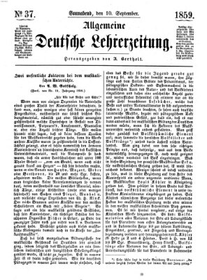 Allgemeine deutsche Lehrerzeitung Samstag 10. September 1859