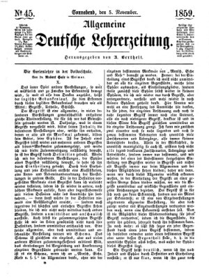 Allgemeine deutsche Lehrerzeitung Samstag 5. November 1859